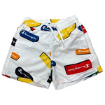 Champion Beach Shorts Logo Allover Weiß (WHT/Allover)